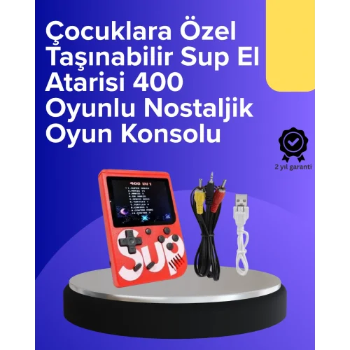 Mey İthalat® Çocuklar İçin 400 Retro Oyunlu Konsol