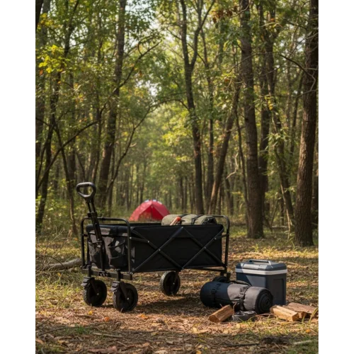 Mey İthalat® Çok Amaçlı Katlanabilir Kamp Arabası Bahçe Alışveriş Taşıma Vagonu