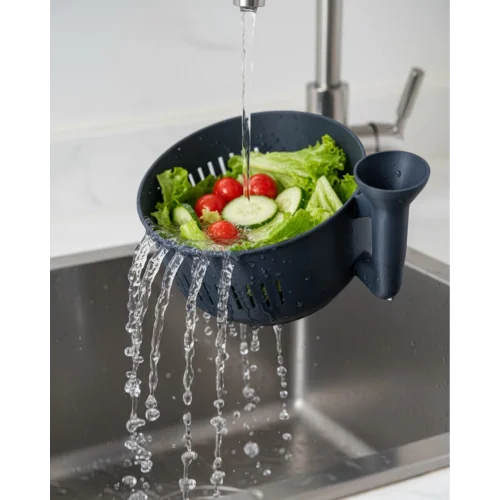 Mey İthalat® Çok Amaçlı Sebze Yıkayıcı Ergonomik Tasarım Süzgeçli Mutfak Kabı