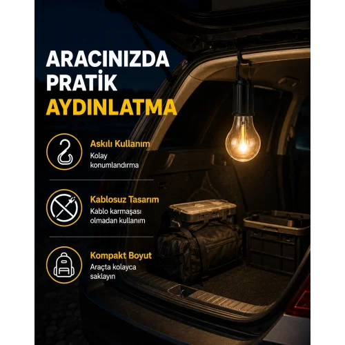 Mey İthalat® Çok Yönlü Asma Kancalı Kamp Işığı