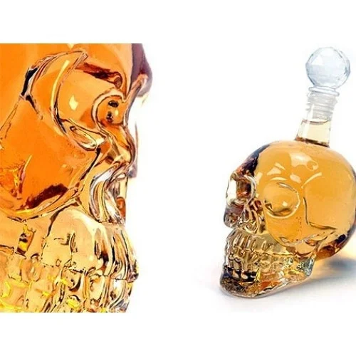Mey İthalat® Crystal Head Kuru Kafa Cam Şişe 350 ml