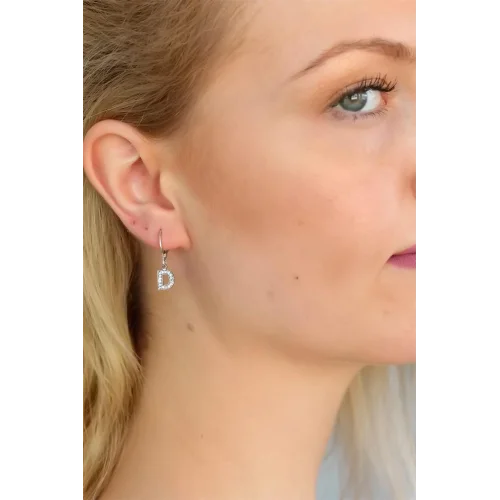 Mey İthalat® D Harf Bayan Küpe