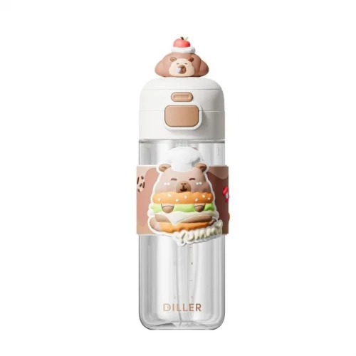 Mey İthalat® D2551 DILLER 600 ML BOYUN ASKILI TRITAN SU MATARASI