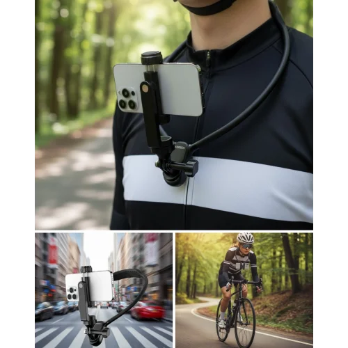 Mey İthalat® Dayanıklı Metal Destekli Boyun Telefon Tutucu Seyahat ve Spor Kullanım