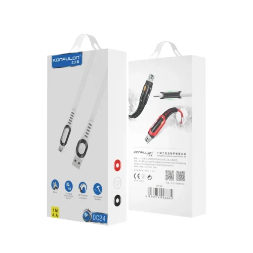 Mey İthalat®  DC24 Micro USB Kablo 1.2M 4A - Beyaz