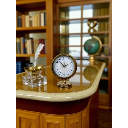 Mey İthalat® Decora Gold 25 x 20 Cm Metal Masa Saati