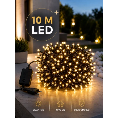Mey İthalat® Dekoratif Aydınlatma Ampüllü 10 Metre Gün Işığı Şerit Led