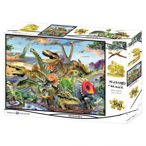 Mey İthalat® Dinozorlar 500 Parça Yetişkin Puzzle