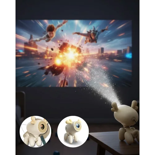 Mey İthalat® Döner Başlıklı Akıllı Projeksiyon HDMI USB TF Girişli