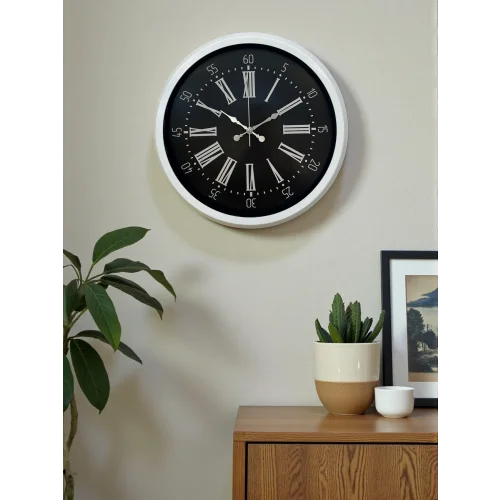 Mey İthalat® Elegance White 40 Cm Metal Duvar Saati