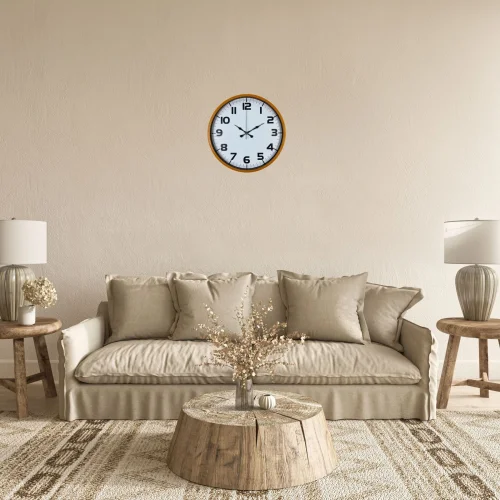 Mey İthalat® Elite Turuncu 36 Cm Şık Duvar Saati