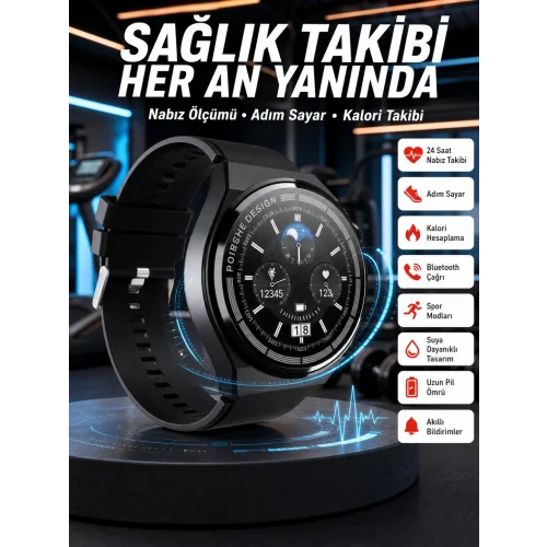 Mey İthalat® En Çok Tercih Edilen Akıllı Saat Amoled Ekran Nabız Sensörü GPS Uyumlu Adımsayar