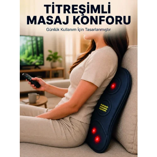 Mey İthalat® Ergonomik Isıtmalı Bel Masaj Minderi Sırt Destek Minderi
