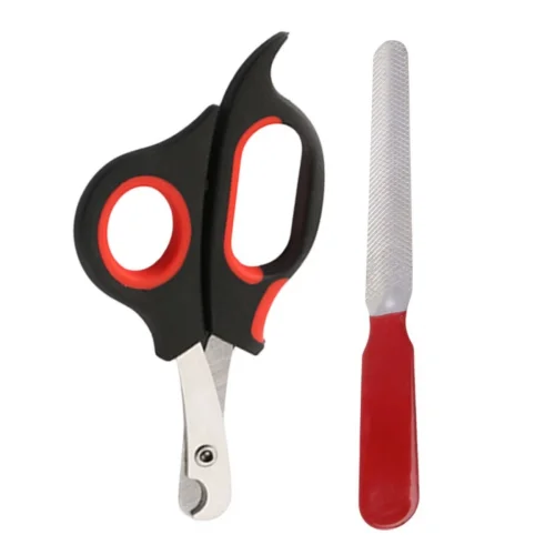 Mey İthalat® Evcil Hayvan Tırnak Makası Ve Törpü Seti Manikür Pedikür Pati Bakım Aleti Kaymaz Sap