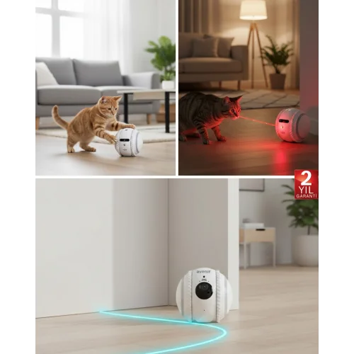 Mey İthalat® Evcil Hayvan ve Bebek Takip Kamerası Otomatik Şarj ve Muhafız Modu