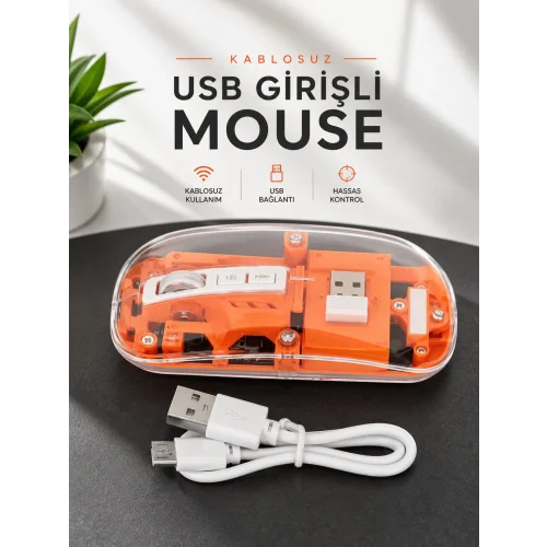 Mey İthalat® Fare Mouse Çift Modlu Kablosuz Bağlantılı 2.4GHz Destekli
