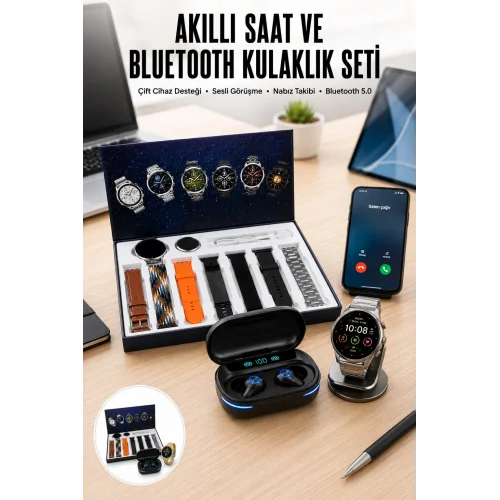 Mey İthalat® Gamer  Seti Bluetooth Kulaklık Ucuz Kaliteli Yeni Nesil Akıllı Saat