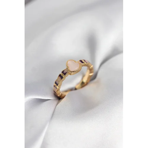 Mey İthalat® Gold Renk Mineli Su Kabağı Model Kadın Yüzük