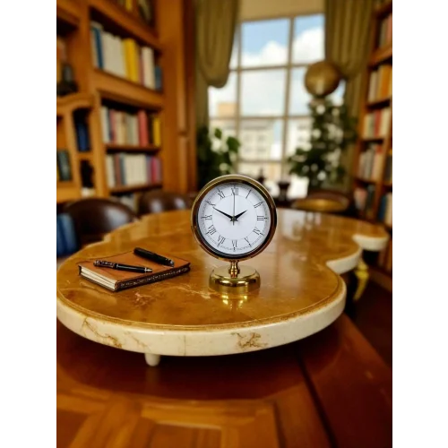 Mey İthalat® Golden Edge 25 x 20 Gold Metal Masa Saati