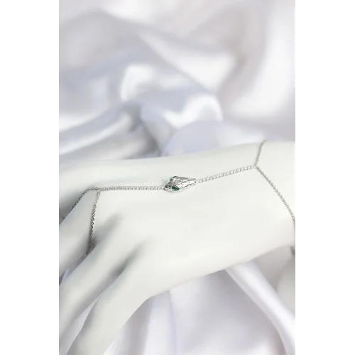 Mey İthalat® Gümüş Renk Yılan Model Pirinç Kadın Şahmeran