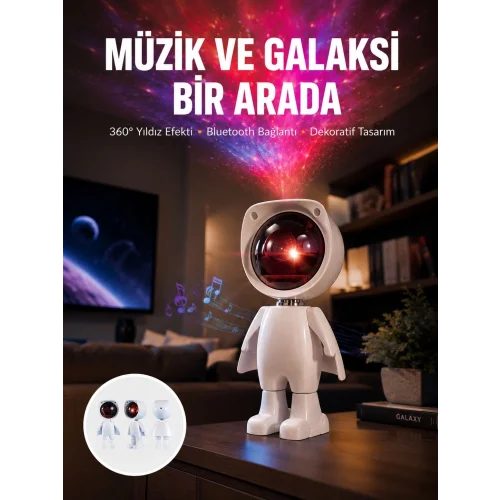 Mey İthalat® Gün Batımı Projektör Lamba Astronot Görünümlü Dekoratif Masa Lambası Yeni Nesil