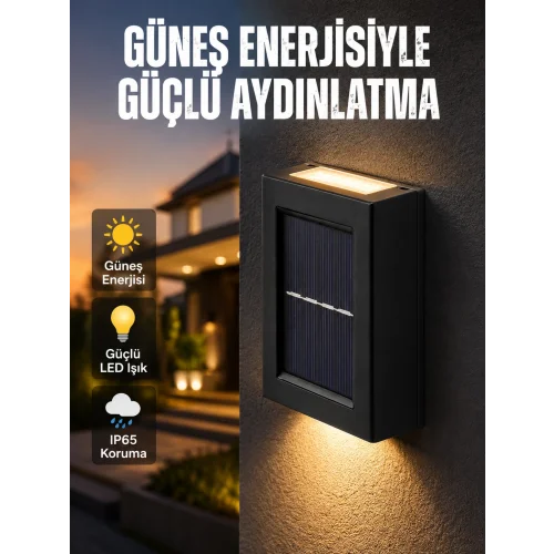 Mey İthalat® Güneş Enerjili LED Duvar Aydınlatması Yeni Nesil