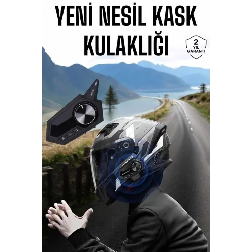 Mey İthalat® Intercom Kask Kulaklığı ANC Özelliği Yüksek Ses Kaliteli Bluetooth Kulaklık
