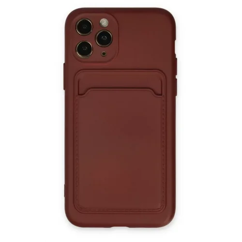 Mey İthalat®   iPhone 11 Pro Kılıf Kelvin Kartvizitli Silikon - Bordo