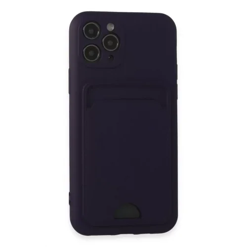 Mey İthalat®   iPhone 11 Pro Kılıf Kelvin Kartvizitli Silikon - Derin Mor