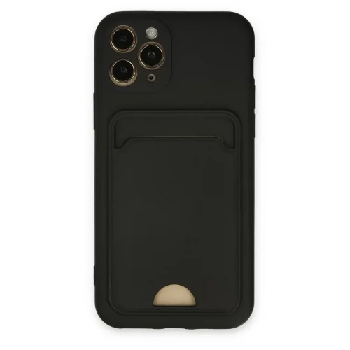 Mey İthalat®   iPhone 11 Pro Kılıf Kelvin Kartvizitli Silikon - Siyah