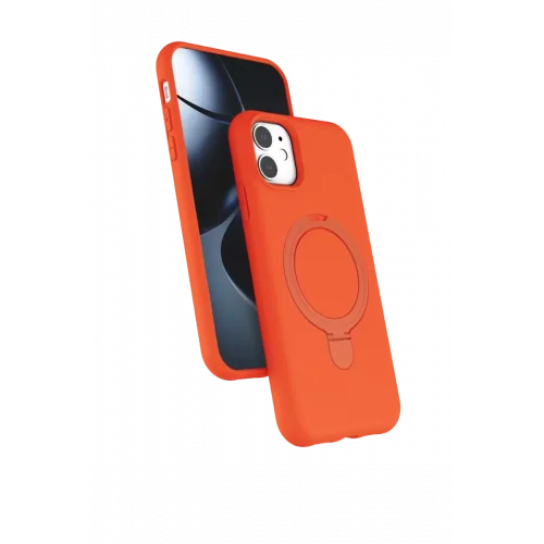 Mey İthalat®   iPhone 11 Regal Magsafe Standlı Kapak - Turuncu