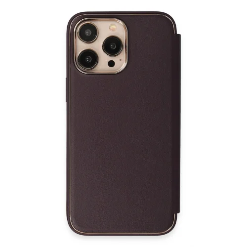 Mey İthalat®  iPhone 13 Pro Kılıf Dolpin Kapaklı - Derin Mor
