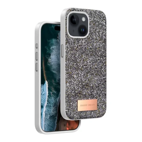 Mey İthalat® iPhone 14 Bright Simli Kapak - Gümüş