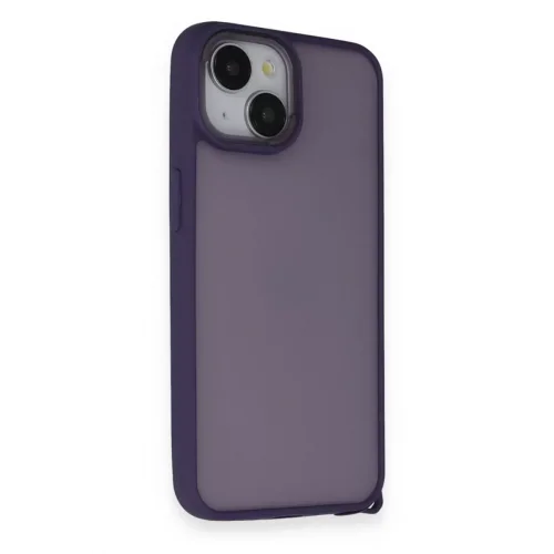 Mey İthalat®   iPhone 14 Kılıf Elegant Kapak - Derin Mor