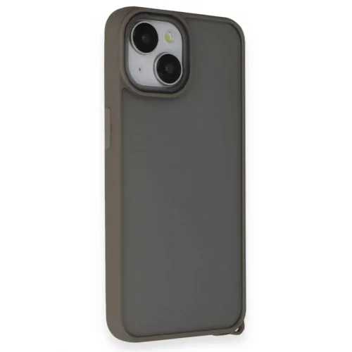 Mey İthalat®   iPhone 14 Kılıf Elegant Kapak - Titan Gri