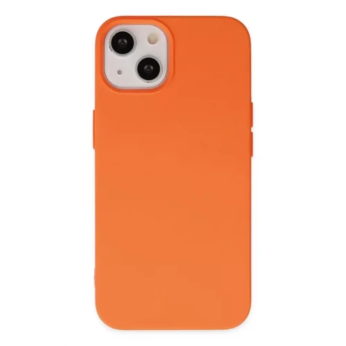 Mey İthalat®   iPhone 14 Kılıf Nano içi Kadife Silikon - Turuncu