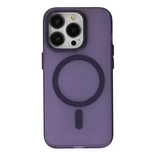 Mey İthalat®   iPhone 14 Pro Kılıf Lodos Magneticsafe Mat Kapak - Mor