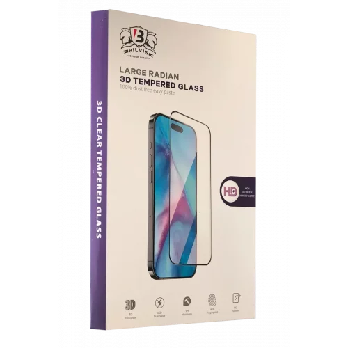Mey İthalat®   iPhone 14 Pro Max Bilvis 3D Radian Cam Ekran Koruyucu