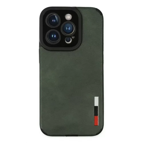 Mey İthalat® iPhone 14 Pro Max Kılıf Loop Deri Silikon - Yeşil