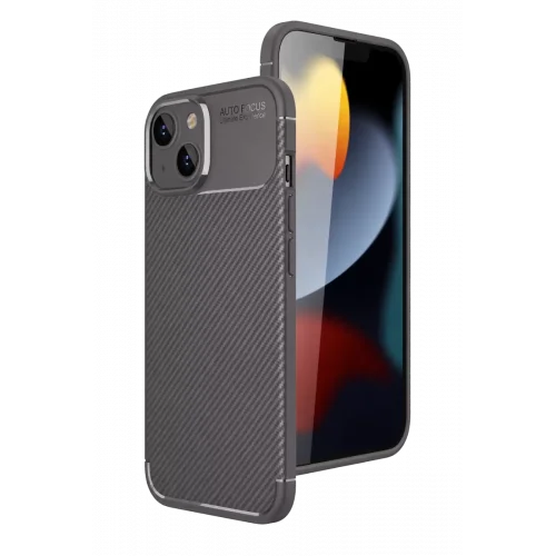 Mey İthalat®   iPhone 15 Kılıf Auto Focus Karbon Kapak - Gri