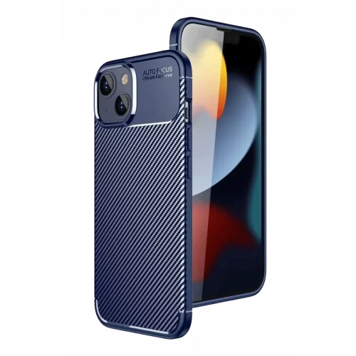 Mey İthalat® iPhone 15 Kılıf Auto Focus Karbon Kapak - Lacivert