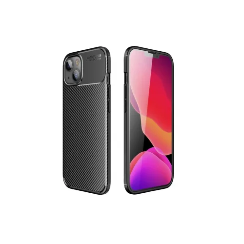 Mey İthalat®   iPhone 15 Kılıf Auto Focus Karbon Kapak - Siyah