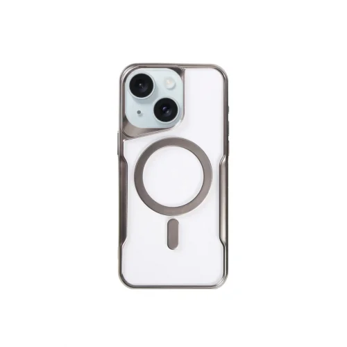 Mey İthalat®   iPhone 15 Kılıf Boyi Magsafe Silikon Kapak - Titan Gri