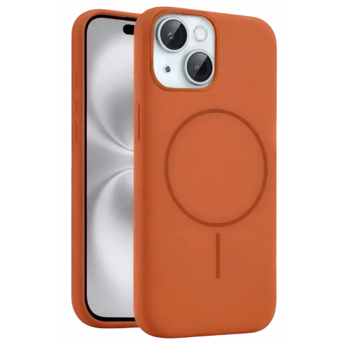 Mey İthalat® iPhone 15 Kılıf Jully Magsafe Kapak - Turuncu