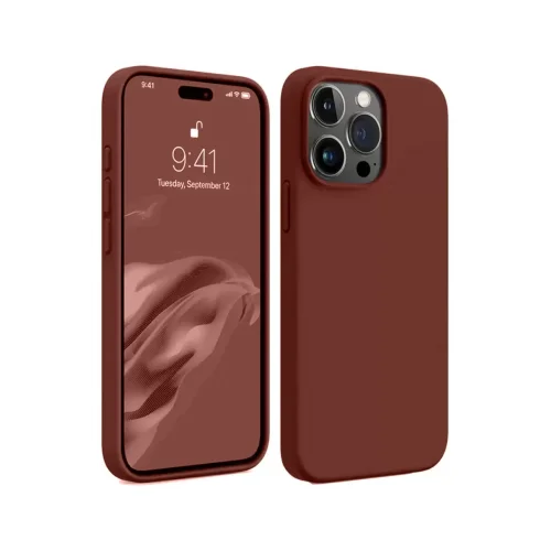 Mey İthalat® iPhone 15 Pro Max Kılıf First Silikon - Bordo