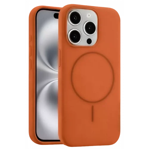 Mey İthalat® iPhone 15 Pro Max Kılıf Jully Magsafe Kapak - Turuncu