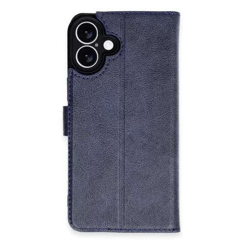 Mey İthalat®   iPhone 16 Kılıf Trend S Plus Kapaklı Kılıf - Lacivert