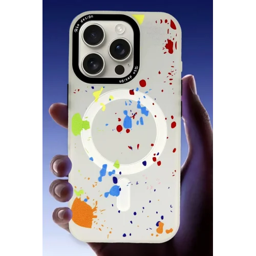 Mey İthalat®  iPhone 16 Pro Max Colorful Magsafe Kapak - Şeffaf