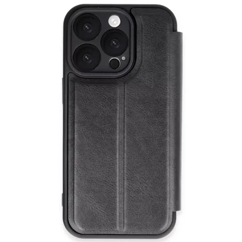 Mey İthalat®   iPhone 16 Pro Max Kılıf Flip Cover - Siyah