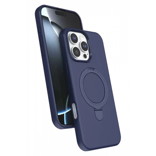 Mey İthalat®   iPhone 16 Pro Max Regal Magsafe Standlı Kapak - Lacivert